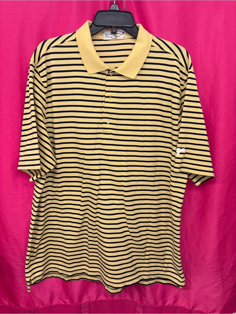 Fairway & Greene Yellow and Black Striped Polo